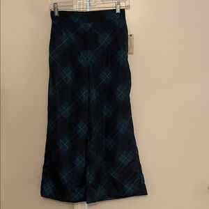 Maeve Blue and Black Plaid Maxi Pants